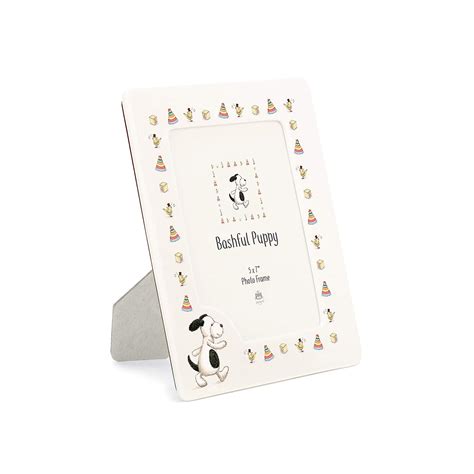 Jellycat Bashful Puppy Ceramic Baby Picture Frame, 5x7 inches : Amazon ...