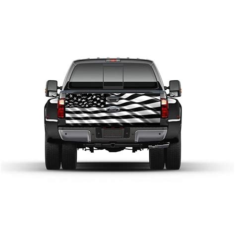 Buy American Flag Black and White Tailgate Wrap Vinyl Graphic Decal ...