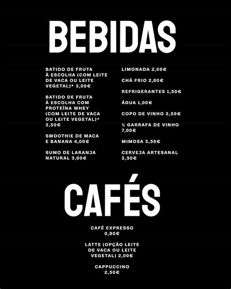 Menu at Circle Cafe, Lisbon