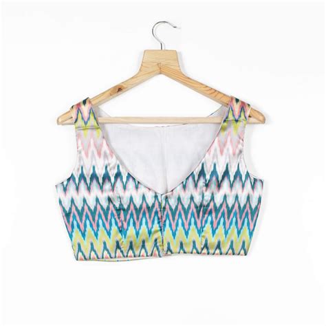 Chevron Printed Satin Blouse – Fabcurate
