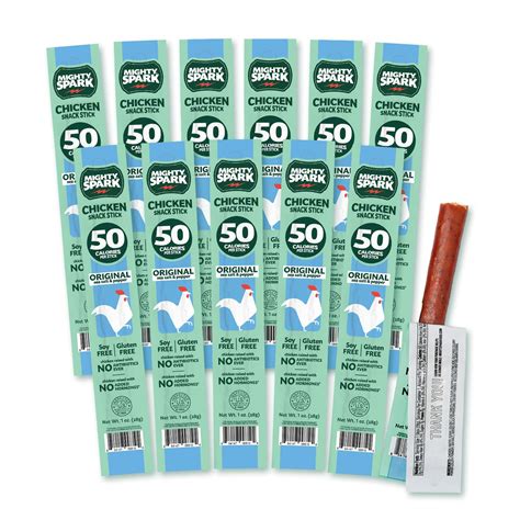 Amazon.com: Mighty Spark Chicken Snack Sticks - Original Sea Salt ...
