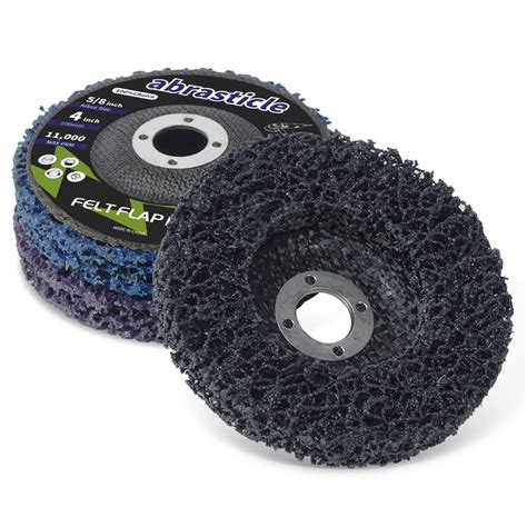 abrasticle 3 Pcs 4 Inch Poly Strip Wheel Disc Rust Remover Wheel, 5/8 ...