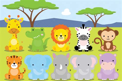 Cute Zoo Animals Clipart