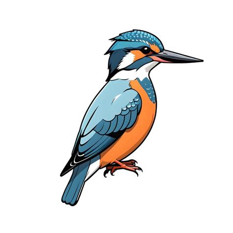 Kingfisher vector illustration of a bird on a white background ...