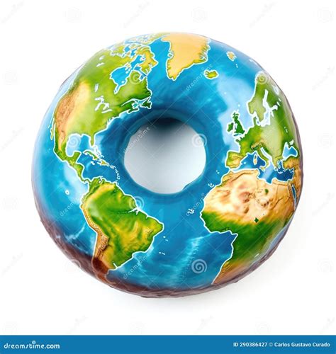 The Planet Earth, But With The Shape Of A Sweet Donut Royalty-Free ...