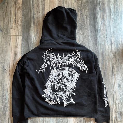 Black revenge hoodie y2k affliction style 100%... - Depop