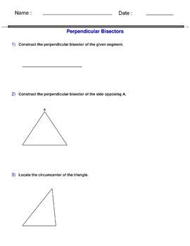 Construct the perpendicular bisector - Perpendicular Bisector Worksheets