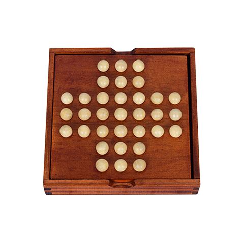 Buy TFFR Wooden Marble Solitaire Board Game Adults and Children Jumping ...