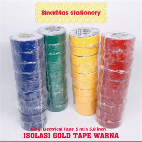 Jual Isolasi Listrik| Isolasi Listrik Warna | Isolasi Gold Tape 5 ml x ...