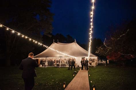 Sailcloth Tent, White Padded Chairs, Bistro Lighting | McCarthy Tents ...