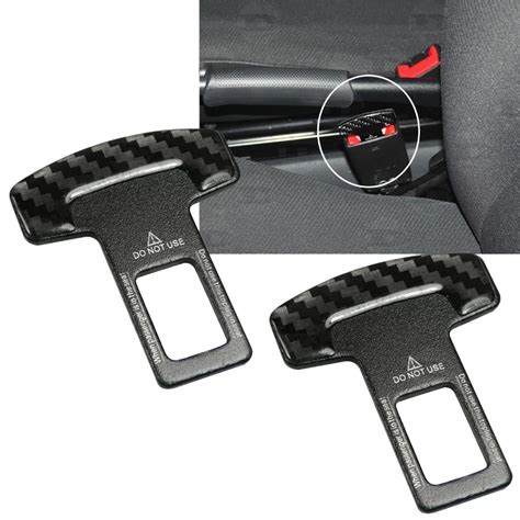 Universal Carbon Fiber Car Safety Seat Belt Buckle Alarm Stopper Clip | Xotic Tech