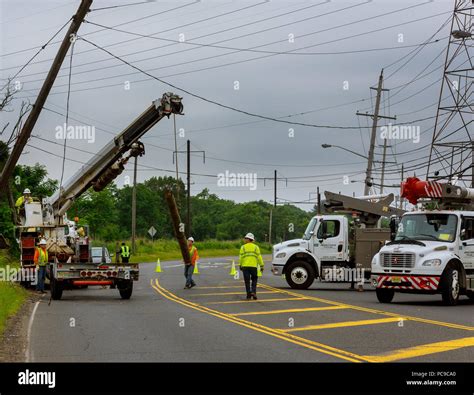 Sayreville NJ USA - Jujy 02, 2018: Construction work to replace the ...