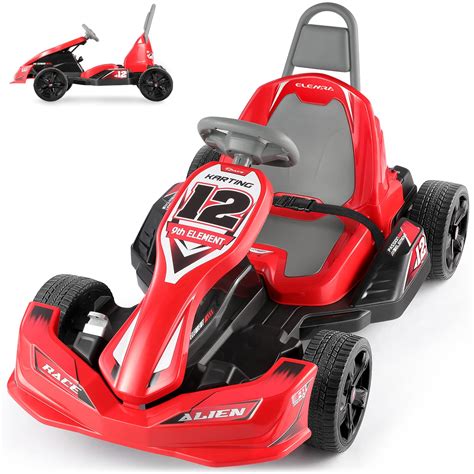 ELEMARA Electric Go Kart for Kids, 12V 2WD Battery Powered Ride On Cars ...