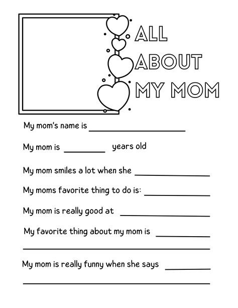 6 All About Mom Mother's Day Printable Sheets — xoxoerinsmith.com