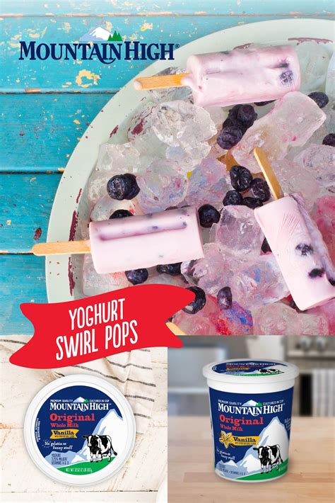 Yoghurt Swirl Pops | Mountain High Yoghurt | Recept | Yoghurt, Snack ...