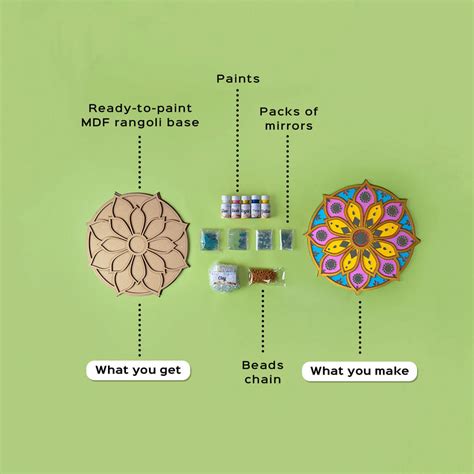 Buy Colourful MDF DIY Festive Rangoli Kit Online On Zwende