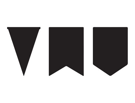 Pennant shape silhouette on white background 44771679 Vector Art at ...