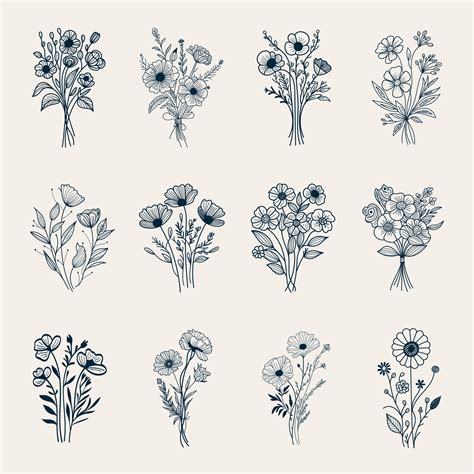 Wildflower Bouquet Sketch