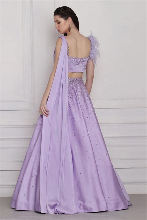 Lavender Draped Blouse And Skirt Set – Pooja Peshoria