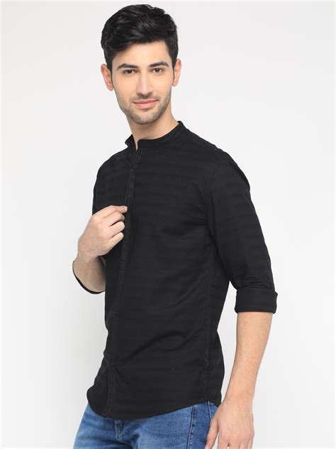 Buy Black WITH Striped Shirt | AJIO