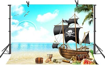 FUERMOR Cartoon Pirate Ship Backdrop 7x5ft Themed Party India | Ubuy