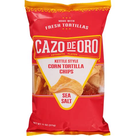 Cazo de Oro Corn Tortilla Chips, Kettle Style, Sea Salt (11 oz ...