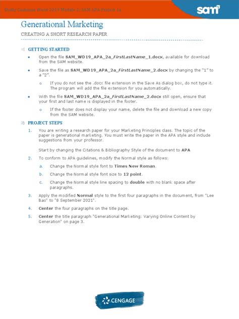 Image result for Word Module 2 Sam APA Project A