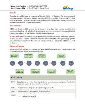 UNIT I BIG DATA Analytics - BIG DATA & ANALYTICS Unit I Introduction to ...