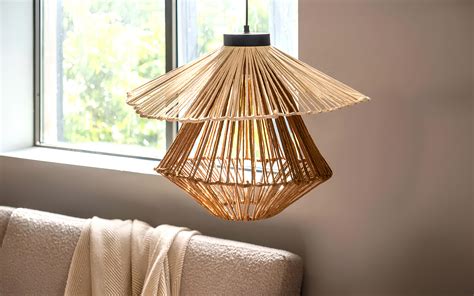 Bamboo Hanging lamp for Living Room | Rattan Pendant light | Cane ceil ...