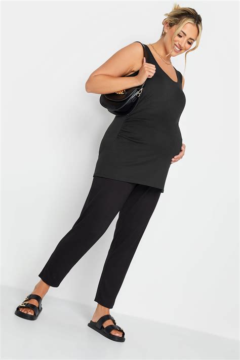 BUMP IT UP MATERNITY Plus Size Curve Black Bralette Support Vest Top ...