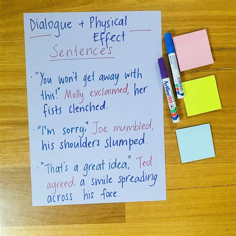 Narrative Sentence Structures - Dialogue + Physical Effect Sentences ...