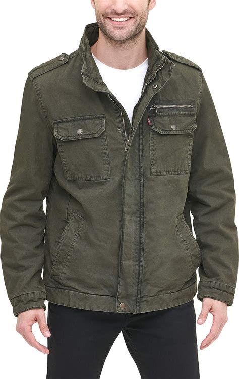 Buy Levi's Men's Big & Tall Washed Cotton Military Jacket Online at ...