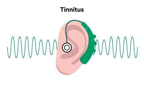 Premium Vector | Tinnitus noise in human ear buzzing and dizziness ...