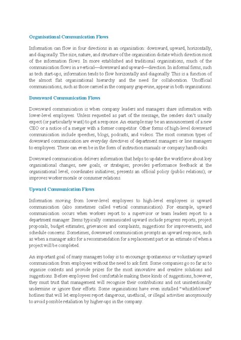 Organisational Communication Flows: Downward, Upward & Horizontal ...