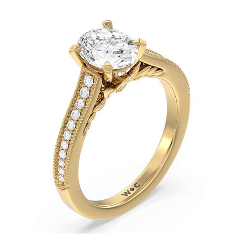 Petal Hidden Accent Milgrain Engagement Ring – WithClarity India
