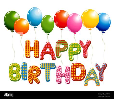Happy Birthday letters with balloons Stock Photo - Alamy