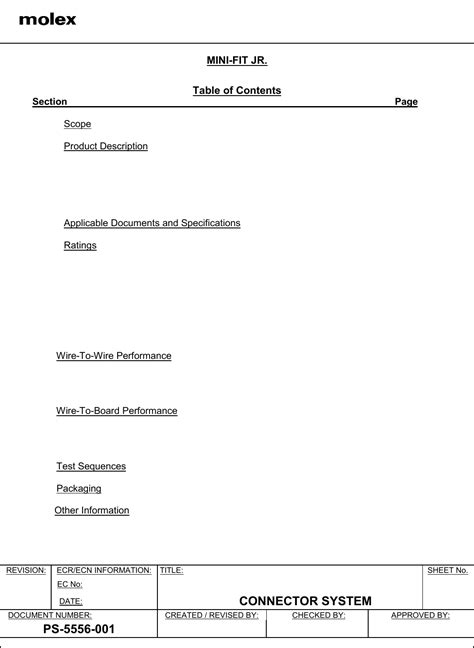 5556-001 Prod Spec Datasheet by Molex | Digi-Key Electronics