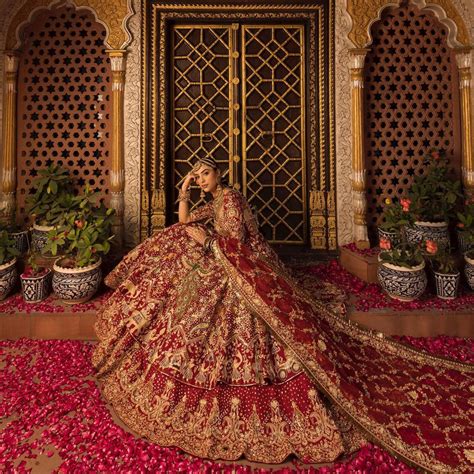 Bridal Wedding Dress in Red Lehenga and Frock Style | Indian wedding ...