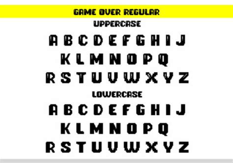 Game over Font - Font Canyon