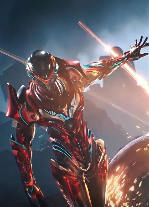 an iron man standing in the middle of a fire filled sky with his arms ...