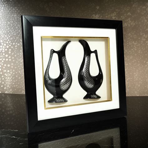 Bidriware Silver Inlay Dual Jug Frame | Bidri Work | Bidri Art – BIDRI