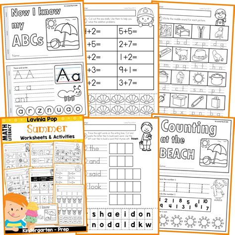 FREE Kindergarten Summer Review Worksheets and Activities No Prep ...