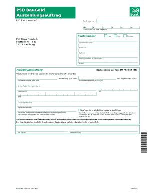 Fillable Online psd-nord 2015 Seite 1 von 2 PSD BauGeld ...