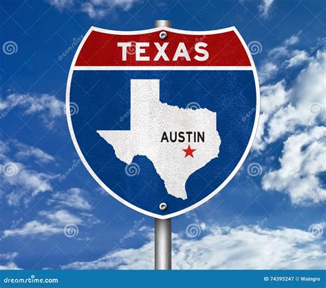 Austin Texas road sign stock illustration. Illustration of interstate ...
