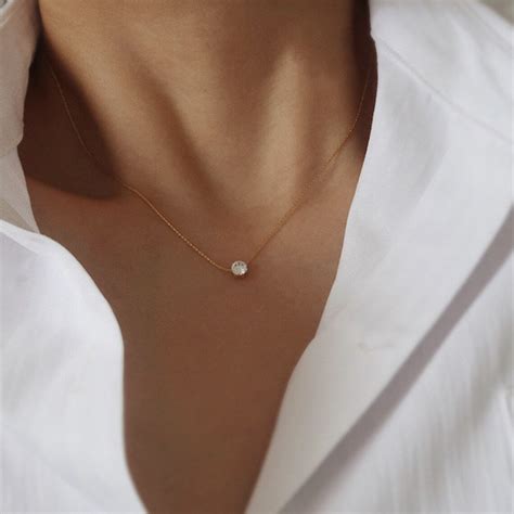 Dainty Solitaire Necklace | Buy Waterproof Diamond Jewellery Online