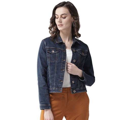 Buy XPOSE Women's Solid Blouson Jacket (8903466302638_Navy Blue_L) at ...