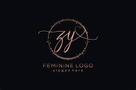 Initial ZY handwriting logo with circle template vector logo of initial ...