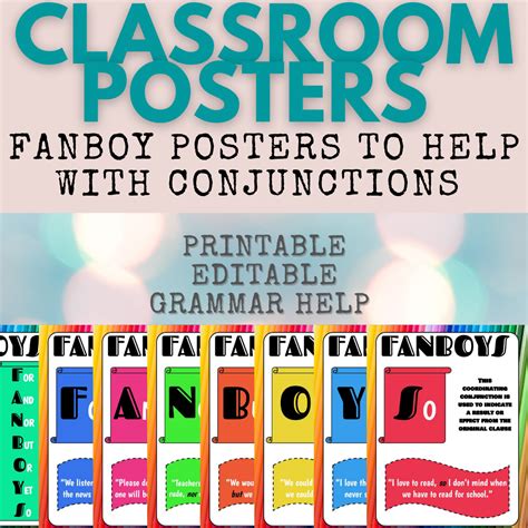 Coordinating Conjunctions FANBOYS Anchor Chart Posters | Anchor charts ...