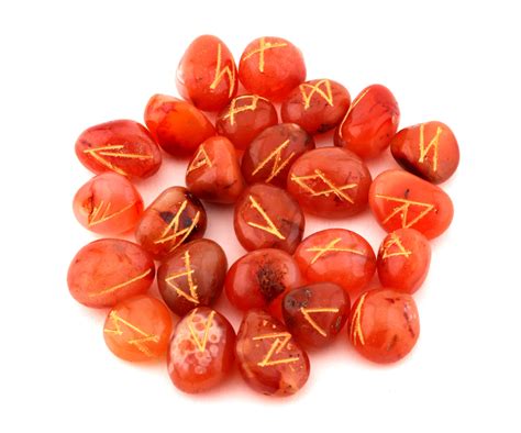 Carnelian Tumbled Rune Set – Healing Crystals India