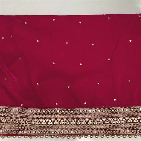 Bridal Maharani Pink Stone Zari Embroidered Velvet Dupatta – anokherang